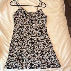 Floral Black and White Women's Dress